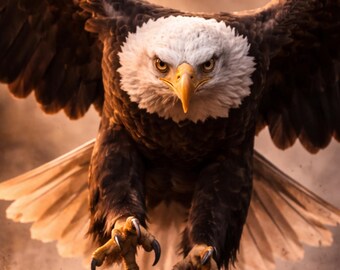 Majestic Eagle in Flight Poster – Adler Wandbild aus der Serie Wild Moments, Wildlife Wall Art, Nature Print, Tierposter