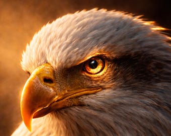 Eagle Poster Eagle Glow Wildlife Wall Art Animal Poster Modern Art Print Bird Decor Living Room Gift Digital Download Rare Elegance