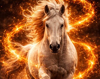 Horse Poster, Modern Horse Wall Art, Horse Picture for Living Room, Modern Animal Poster, Horse Wall Art, Gift Idea – Golden Energy