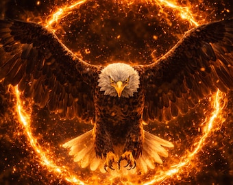 Eagle Poster, Modern Eagle Wall Art, Bird Wall Art, Wildlife Wall Art, Animal Poster for Living Room, Gift Idea – Golden Energy