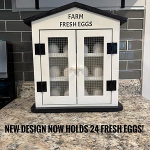 Vintage Design Farmhouse Egg Holder Cabinet/holds 2 Dozen Fresh Eggs/Farmers Market Kitchen Decor