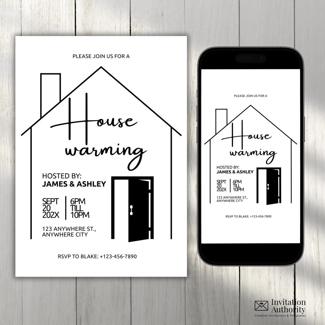 Editable House Warming Invitation Template, Housewarming Invitation ...