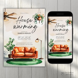 Editable Housewarming Invitation Template, Modern House warming Invite, Canva Template, Digital Download, Printable Invite, Digital Invite