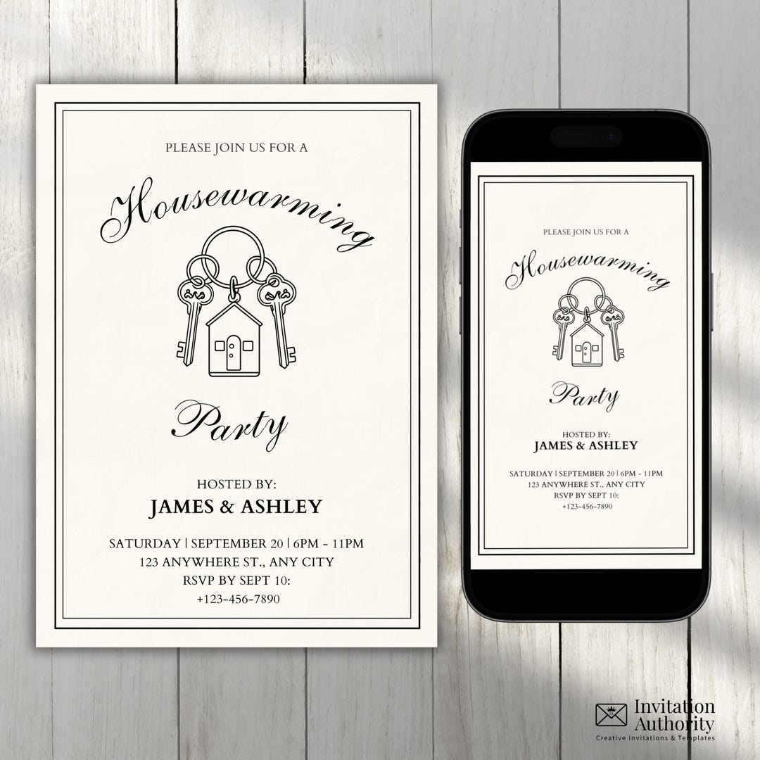 Housewarming Invitation Template Canva, Editable House Warming ...