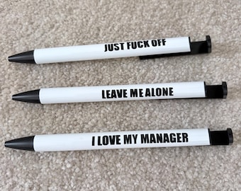 Grappige onbeleefde pennen - aanstootgevende humor cadeau grap heden kantoorbenodigdheden pen biro biros geschenken cadeaus kleine nieuwigheid eigenzinnig