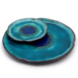 set of cornflower plates with an indigo eye, dessert plates for receiving guests zdjęcie 2