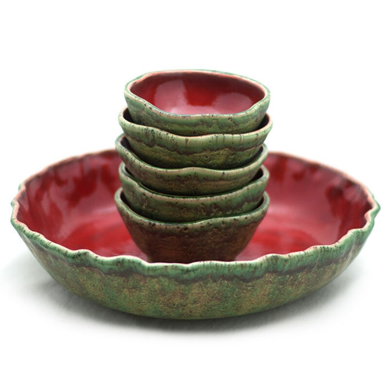 set of 6 bowls field poppies zdjęcie 1