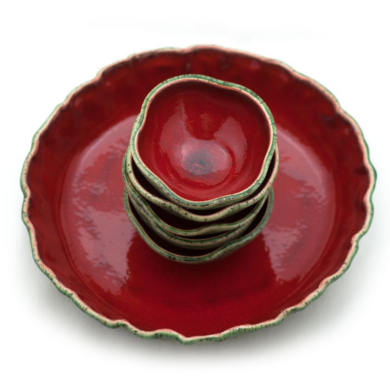 set of 6 bowls field poppies zdjęcie 2