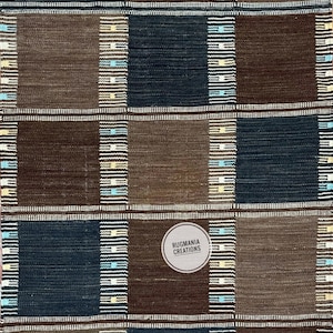 Brown Scandinavian Kilim Rug: Handwoven Wool Flatweave, 6x9 Swedish Rug, Home Decor Housewarming Gift