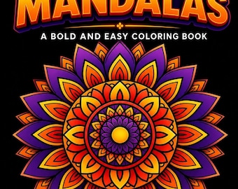 Mandala Coloring Book for Adults - 50 Intricate Mandala Pages, Printable PDF, Anxiety Relief, Mindfulness Art, Gift for Colorists