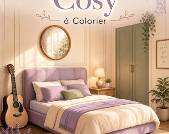 Livre de Coloriage Bold and Easy - Espaces Cosy, Dessins Simples en Gros Traits, PDF à Imprimer, Coloriage Adulte pour Feutres à Alcool