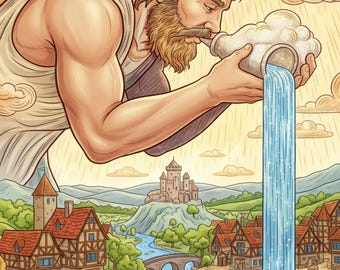 Realm of Giants Coloring Book PDF, Fantasy Castle Beyond Clouds Pages for Adults, Mythical Creature Digital Download A4
