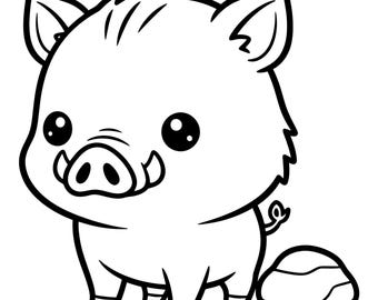Forest Animals Coloring Book Kids PDF, Bold and Easy Woodland Pages, Little Explorer Digital Download A4