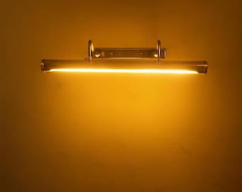 Raw Brass 4 Light Picture Light Vintage Mid Century Wall Lamp Art Display Lighting Fixture Gallery Interior Decor.