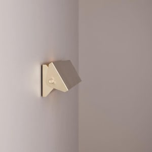 Handmade Solid Brass Charlotte Wall Sconce | Modern Minimalist Geometric Lamp | Adjustable Industrial Light Fixture