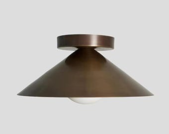 Antique Brass Glass Globe Flush Mount Ceiling Light Mid Century Modern Fixture Vintage Italian Style Lighting Bedroom Hallway Decor