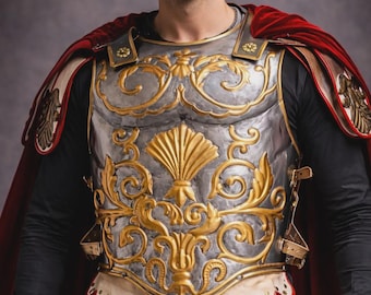 Handmade Roman Muscle Armor Cuirass, Steel Gladiator Breastplate for Cosplay & LARP