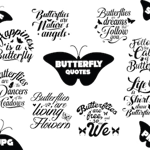 Butterfly Quotes SVG Bundle: Inspirational Nature Sayings (Digital Download