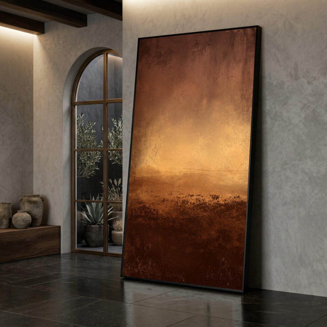 Rustic Gradients Canvas Art Print Warm Rustic Gradient in Deep Earth and Golden Brown ...