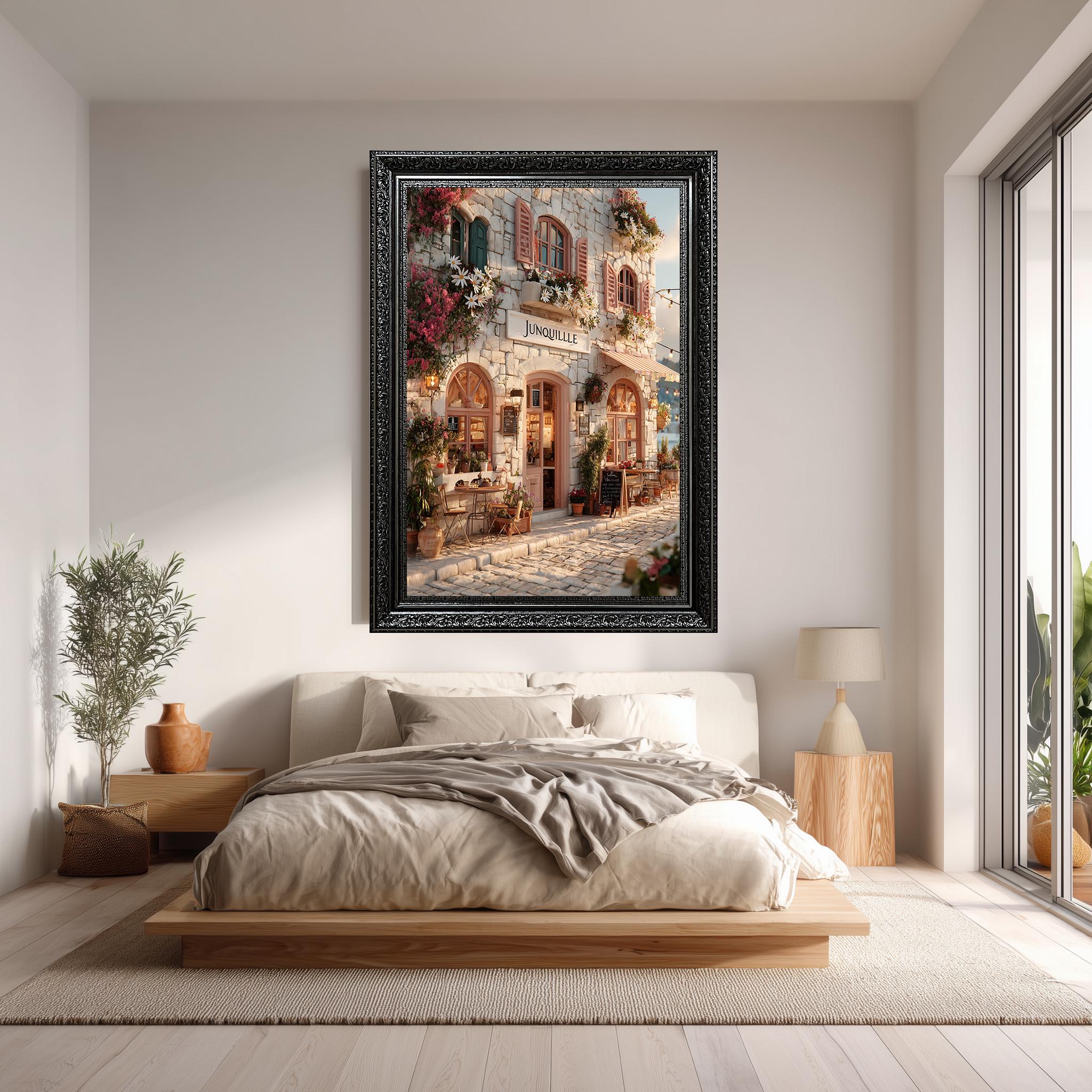 Shiviody Leinwand-Wandbild 'Brot & Teezeit' – Rund, 25,4x25,4 Cm, Für Küche, Café Oder Bauernhaus-Deko