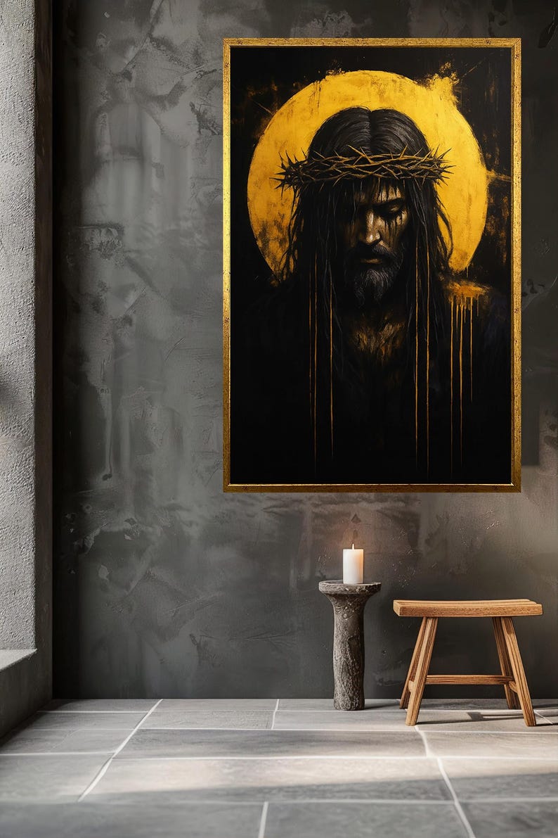 Jesus Crown of Thorns Canvas Print, Christian Religious Wall Art ...