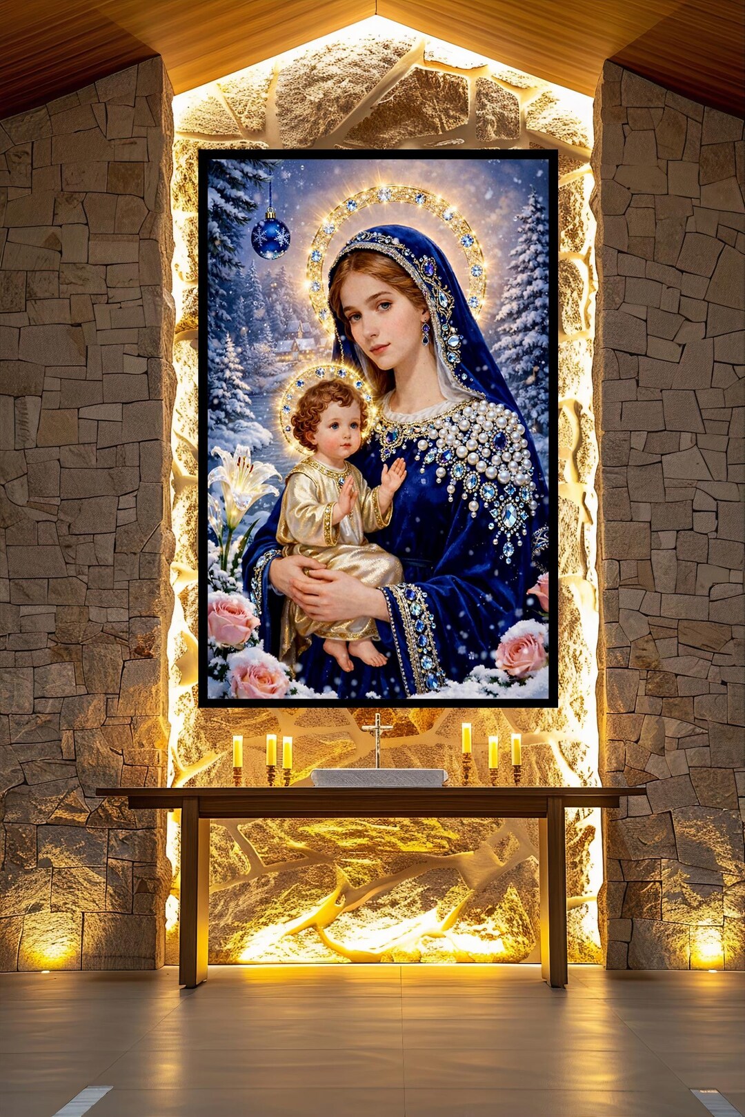 Virgin Mary With Baby Jesus Canvas Print, Madonna and Child Wall Art ...