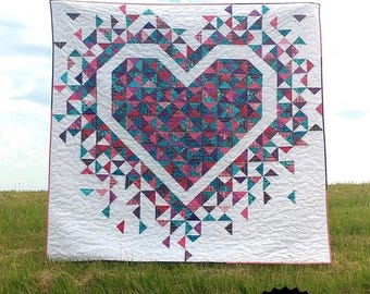 Exploding Heart Quilt Pattern