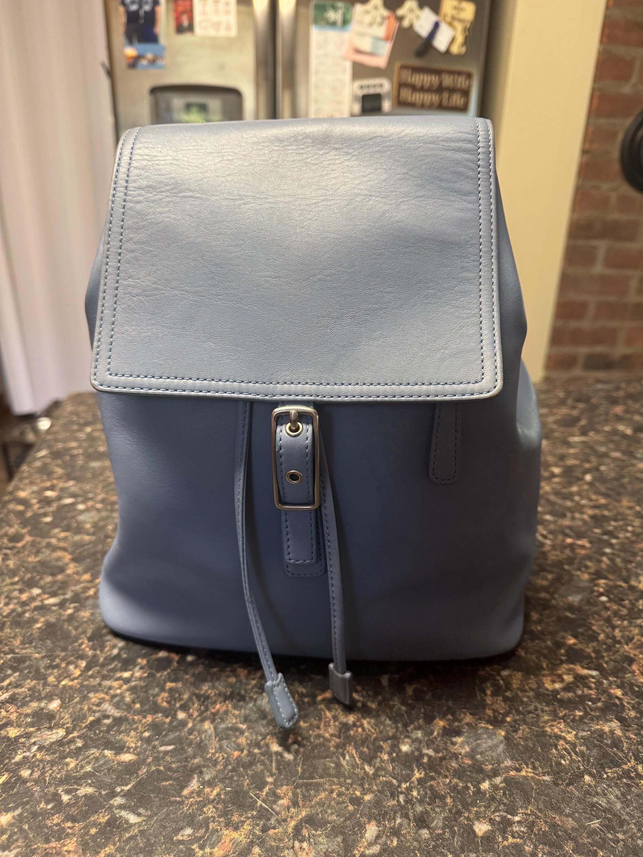 希少 Coach Vintage Backpack Handbag 2way COACH VINTAGE NAVY BLUE LEATHER TOP HANDLE BACKPACK | eBay