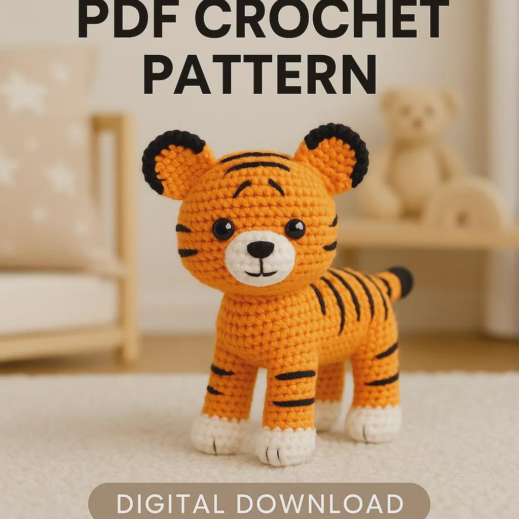 30 Tiger Crochet Patterns: Realistic, Cute, and Giftable Designs for Every Crocheter 25 Cute Tiger Crochet Pattern PDF | Soft Plush Toy Tutorial