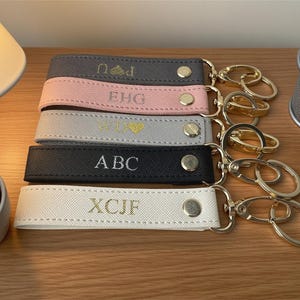 Personalised Wristlet Keyring, Custom Initial Keychain, Monogram Gift for Her, New Car Keychain, Car Accessories for Women,Personalised gift