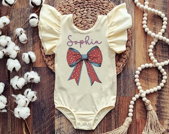 USA baby girl outfit, 4TH of JULY baby leotard, USA baby girl outfit, 4th of July Patriotic baby bodysuit, size newborn up to 4t-6y leotard