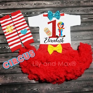 Circus birthday girl outfit, Carnival birthday Outfit, Circus clown girls outfit, Circus birthday tutu set, Circus theme smash cake outfit