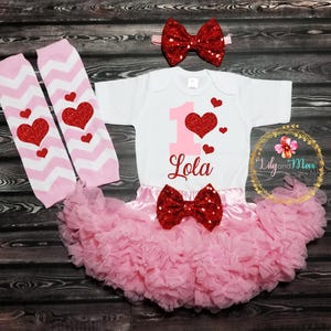 Valentine's birthday girl outfit, Birthday Girls Outfit, first birthday outfit,Valentine's day birthday outfit,Valentine's smash cake outfit