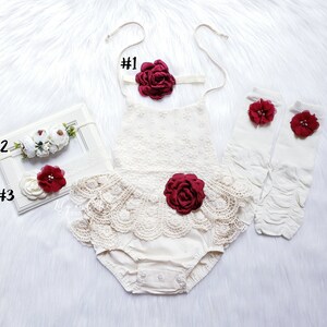 Rustic baby girl lace romper, 1st birthday lace chic Baby girls boho outfit, Boho girl outfit,Rustic baby girl BURGUNDY lace bubble romper