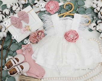 Lace Baby Romper: Boho 1st Birthday Outfit