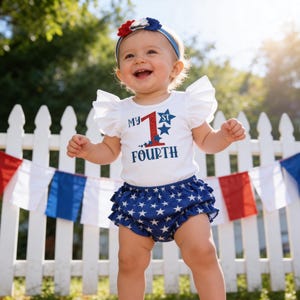 1st 4th of July Outfit: Patriotic Bloomer Set, Headband