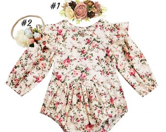 Bloemen boho-babyromper: herfst- en Thanksgiving-outfit