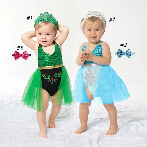 Elsa girl birthday romper, Anna girl birthday romper, Elsa  costume romper, Anna baby costume romper, Halloween baby costume, Frozen romper