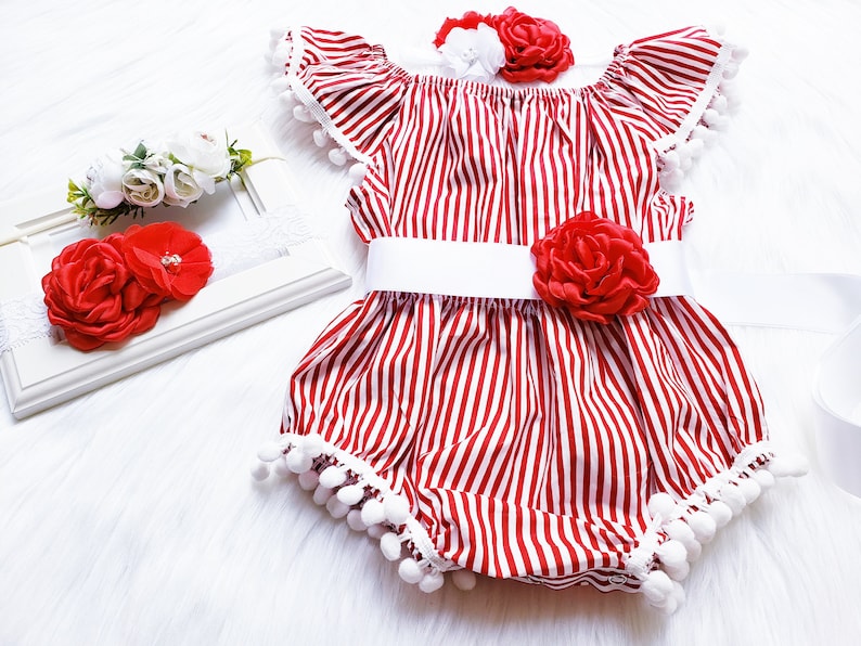Christmas Baby Girl Romper 1st Birthday Christmas Baby Girls Etsy