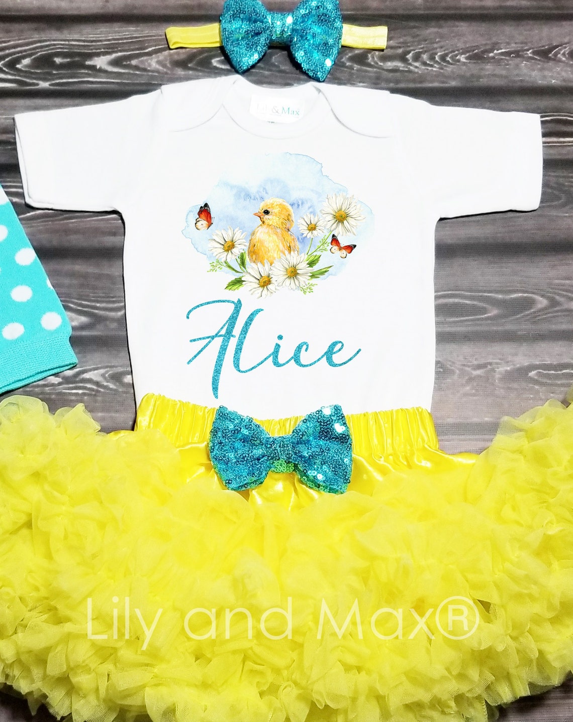 Easter Chick Girl Outfit Happy Easter Girls Outfit Easter Etsy