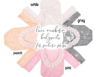 Lace Newborn Bodysuit: Boho Baby Picture Prop (Fits 0-3 Months)
