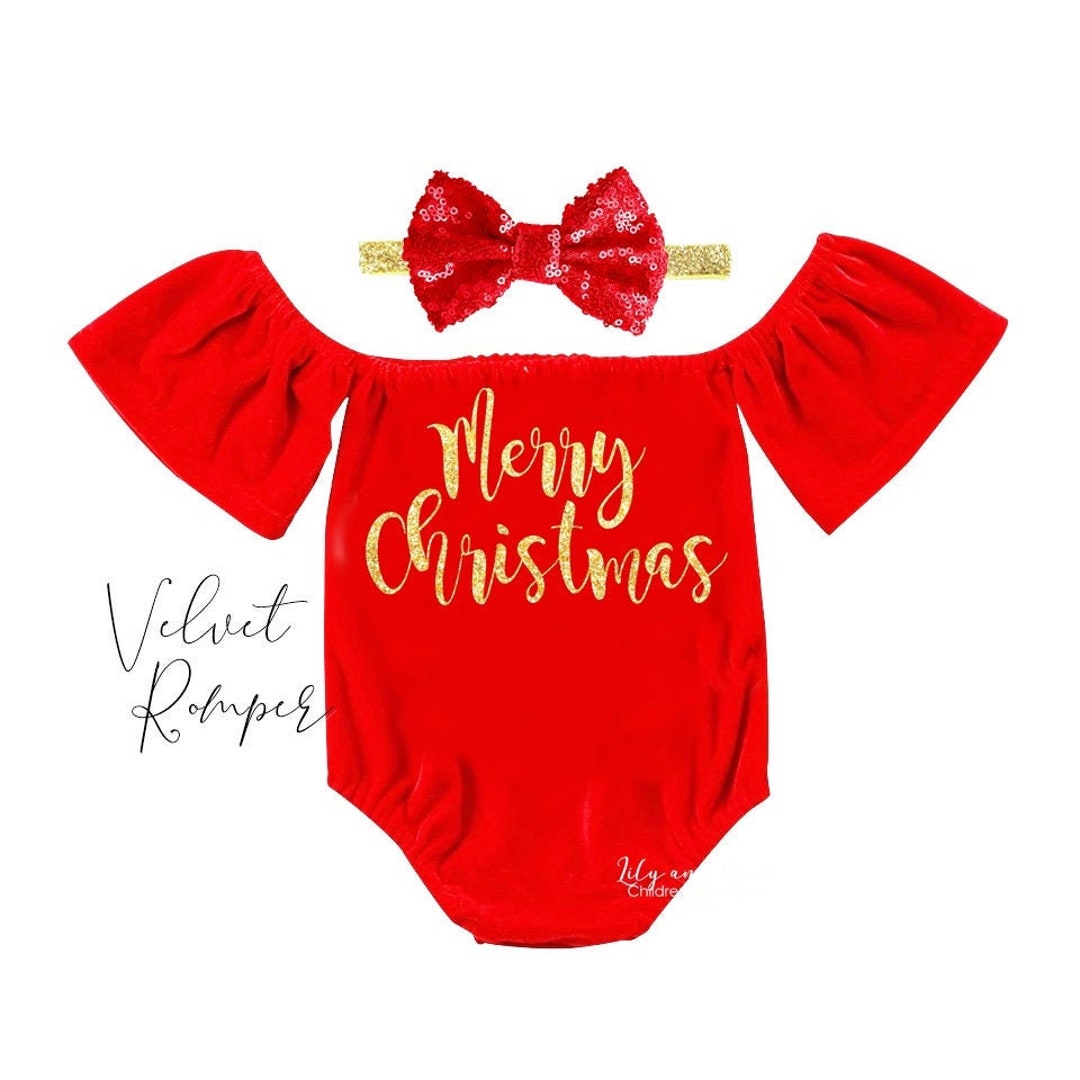 Christmas Girl Romper Christmas Baby Girls Christmas Etsy UK