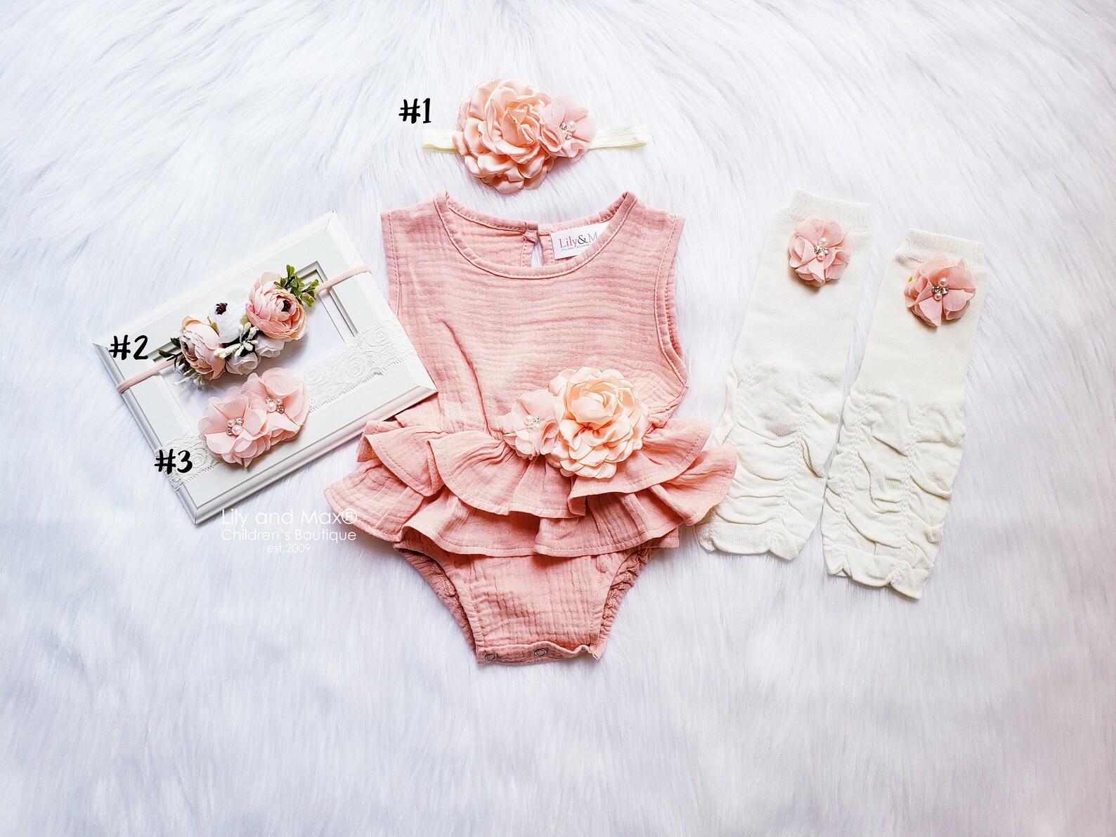 Rustic Baby Girl Peach Romper 1st Birthday White Peach Baby Etsy