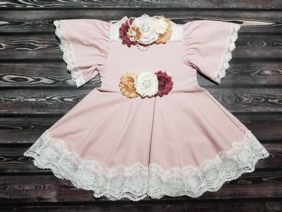 baby girl dusty pink dress