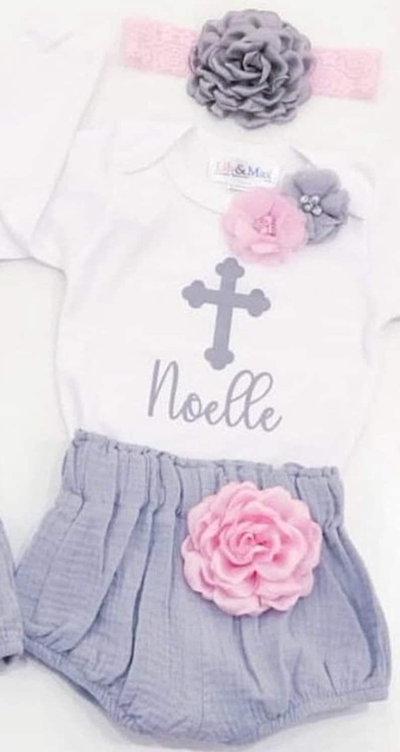 Twins boho outfit, Rustic baby girl boy gray baptism outfit,Boho girl and boy bubble short Christening outfit,Rustic baby twin gift outfit image 3