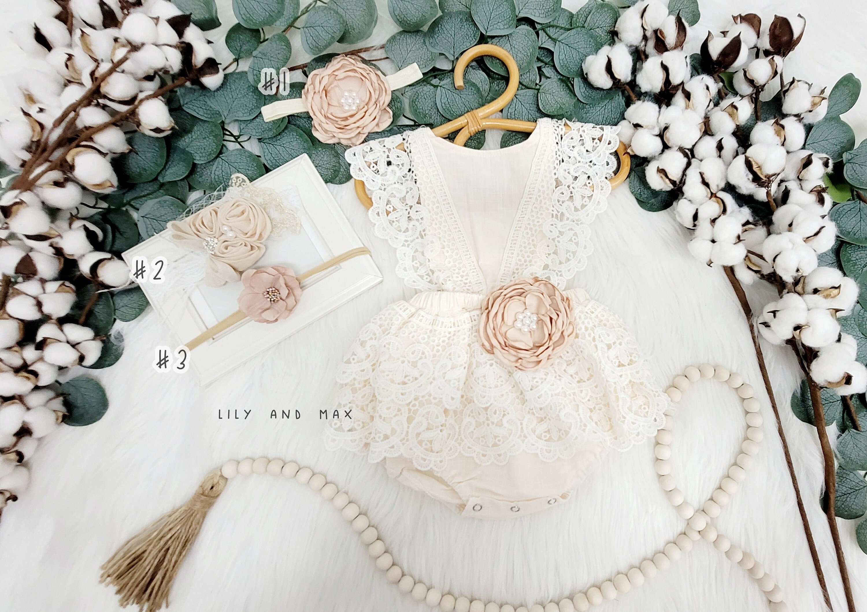 Rustic baby girl lace romper, 1st birthday lace chic Baby girls boho outfit, Boho girl outfit,Rustic baby girl BEIGE lace bubble romper