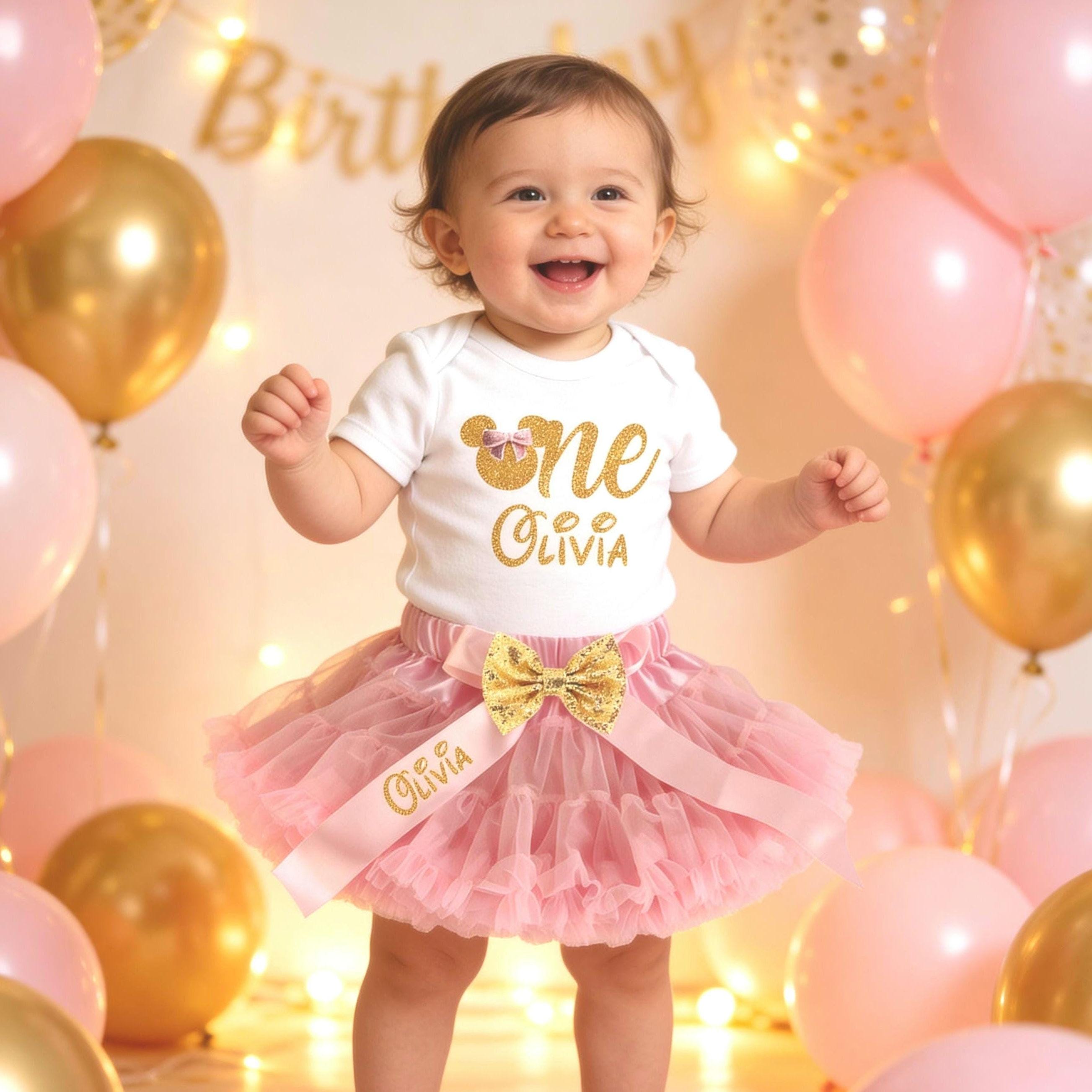 Minnie Mouse Gold and Pink Dress - Etsy
