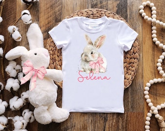 Easter baby girl shirt, Easter bunny coquette bow kid shirt, Bunny baby girl outfit, Easter bunny toddler shirt, Usa tee t-shirt