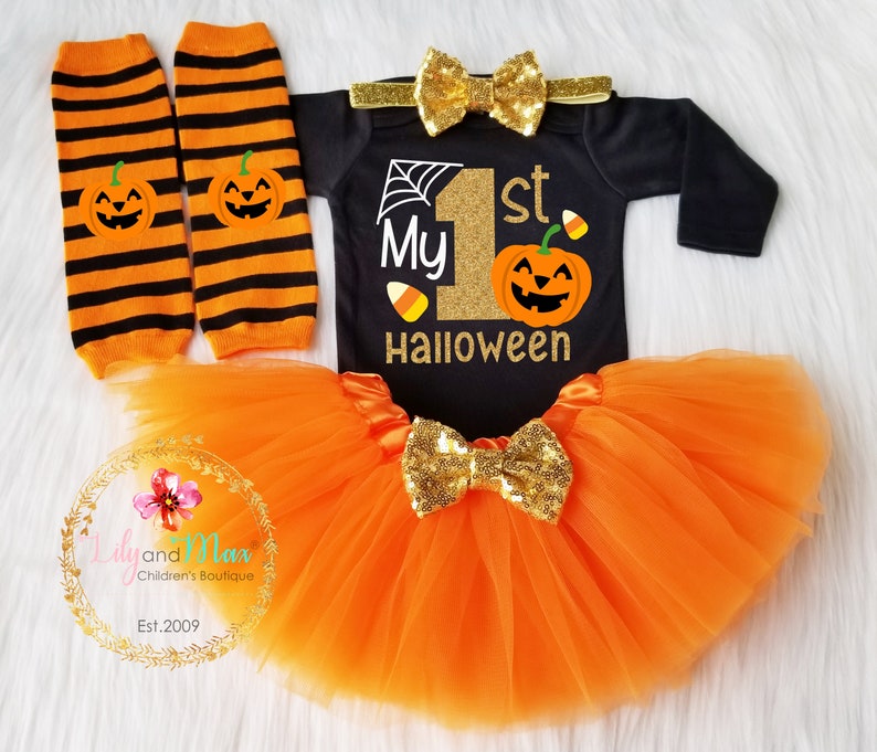 1st Birthday Halloween Outfit 1st Halloween Pumpkin Outfit Etsy