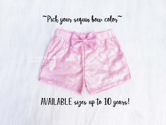 pink sequin shorts